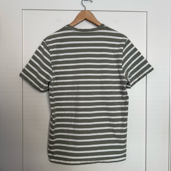 Everlane Tee T-Shirt Mens Sz M Green Striped Short Sleeve Organic Cotton Casual - Picture 5 of 9
